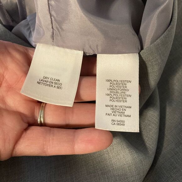 JONES STUDIO Career Evening Out Sleeveless Mini Sheath Gray Below Knee Size 14 - Picture 9 of 11